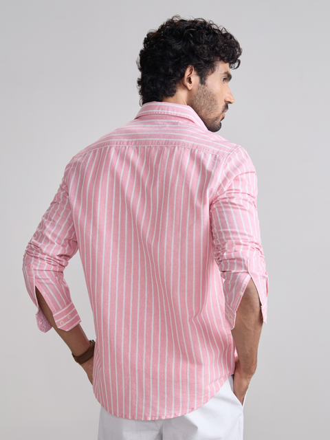 Striped Slub Tailored Fit Shirt