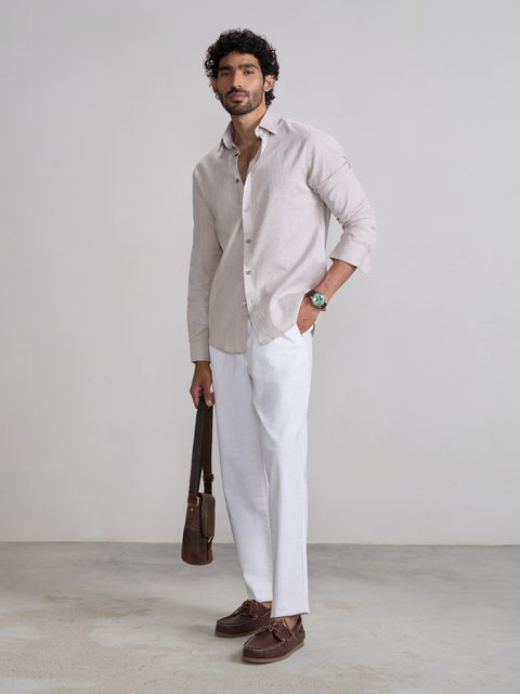 Plain Slub Tailored Fit Shirt