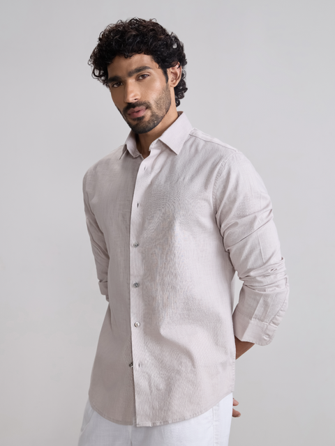 Plain Slub Tailored Fit Shirt
