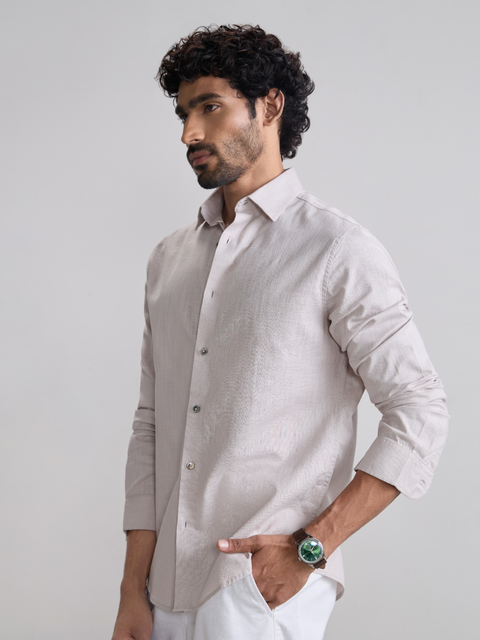 Plain Slub Tailored Fit Shirt