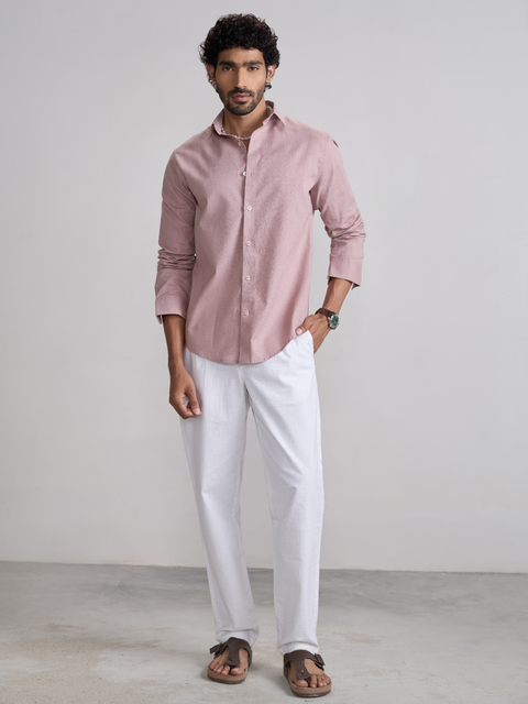 Plain Slub Tailored Fit Shirt