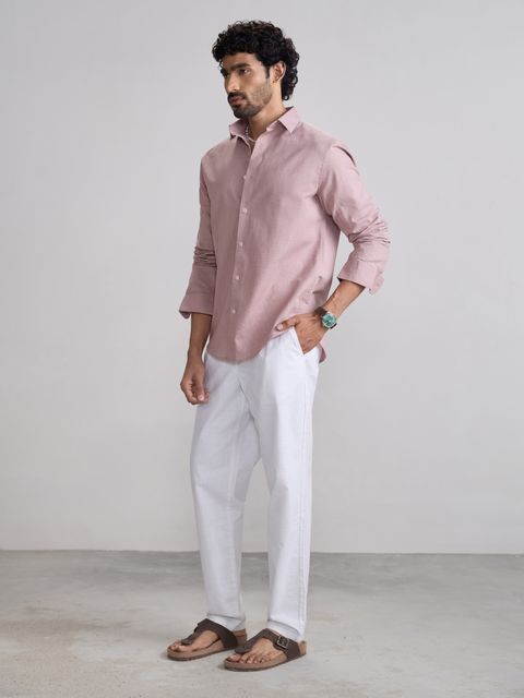 Plain Slub Tailored Fit Shirt