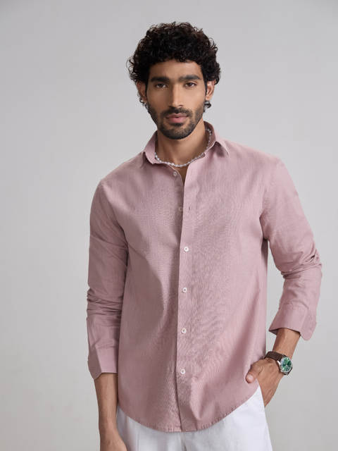 Plain Slub Tailored Fit Shirt