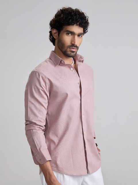 Plain Slub Tailored Fit Shirt