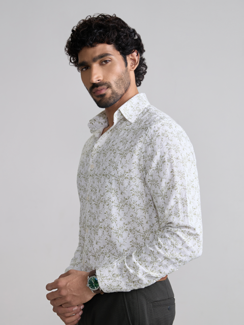 Printed Dobby Tailored Fit Shirt
