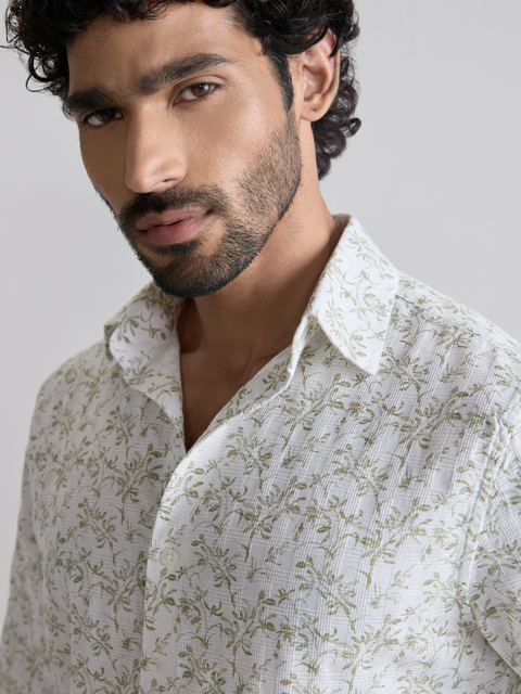 Printed Dobby Tailored Fit Shirt