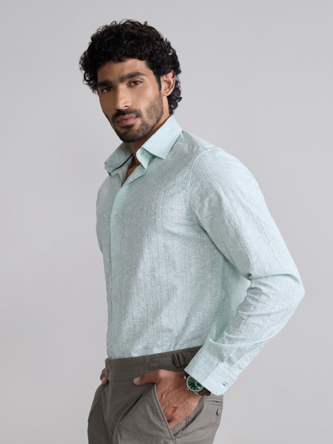 Printed Dobby Tailored Fit Shirt