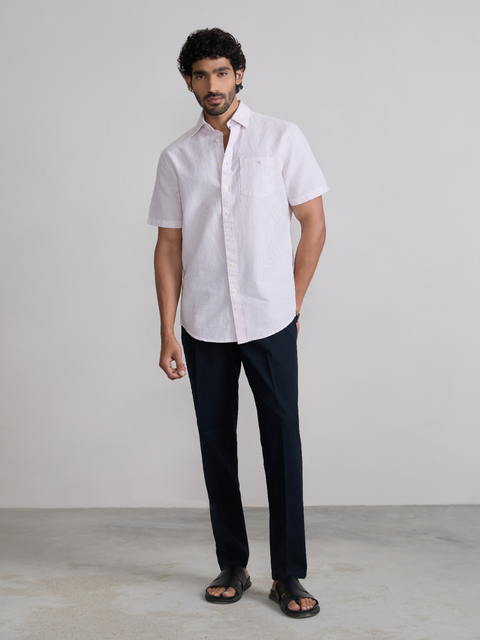 Striped Slub Tailored Fit Shirt
