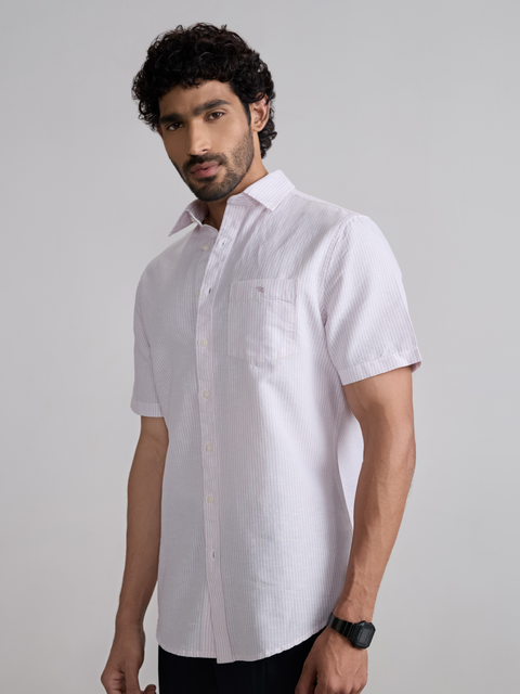 Striped Slub Tailored Fit Shirt