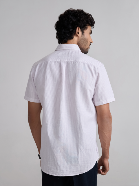 Striped Slub Tailored Fit Shirt