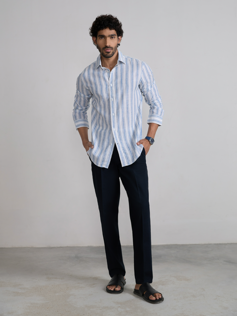 Checked Slub Tailored Fit Shirt