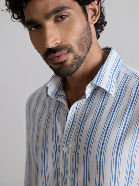 Checked Slub Tailored Fit Shirt