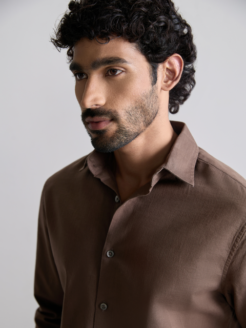 Plain Slub Tailored Fit Shirt