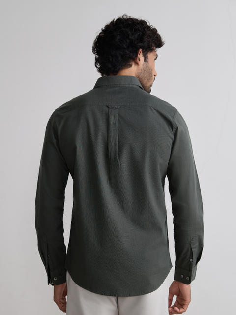 Plain Slub Tailored Fit Shirt