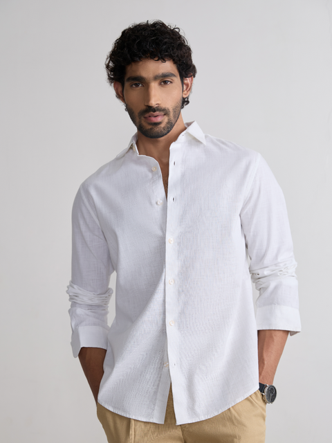 Plain Slub Tailored Fit Shirt