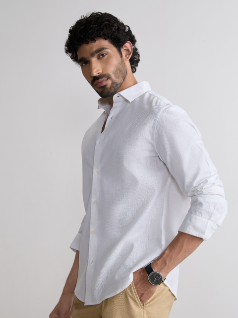 Plain Slub Tailored Fit Shirt
