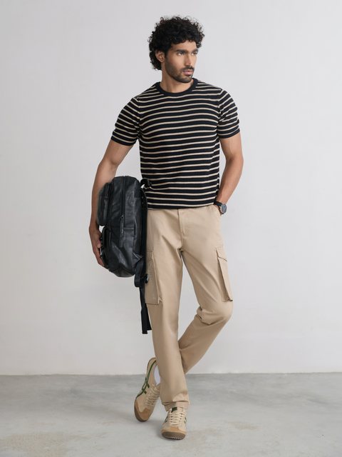 Dobby Slim Fit Cargo Trousers