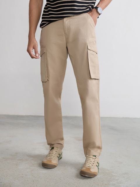 Dobby Slim Fit Cargo Trousers