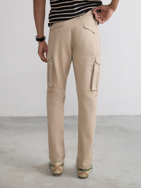 Dobby Slim Fit Cargo Trousers