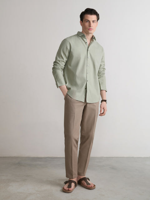 Plain Slub Tailored Fit Shirt