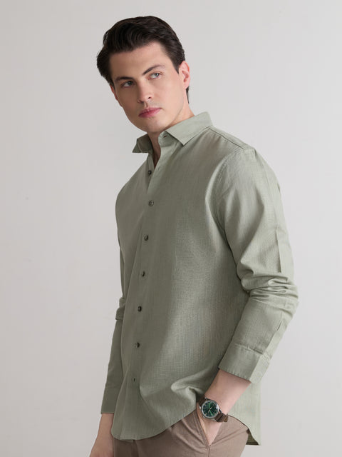 Plain Slub Tailored Fit Shirt