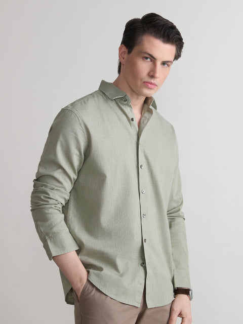 Plain Slub Tailored Fit Shirt