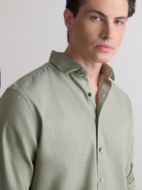 Plain Slub Tailored Fit Shirt