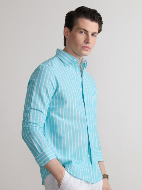 Striped Slub Tailored Fit Shirt