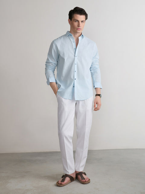 Plain Slub Tailored Fit Shirt