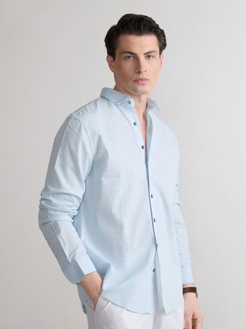 Plain Slub Tailored Fit Shirt