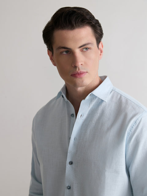 Plain Slub Tailored Fit Shirt