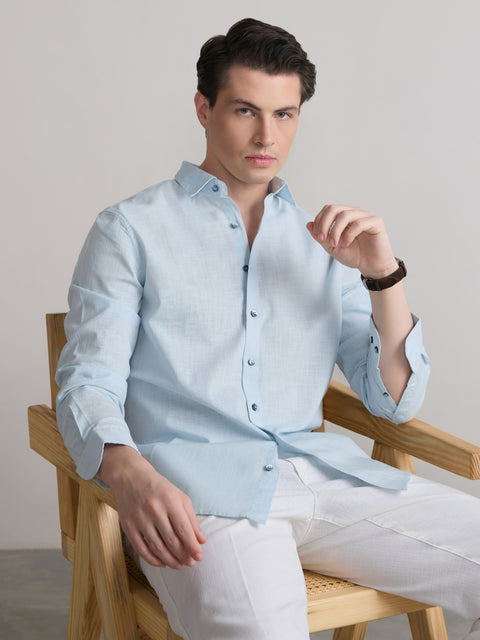 Plain Slub Tailored Fit Shirt