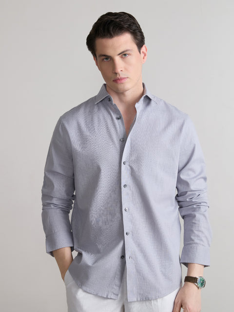 Plain Slub Tailored Fit Shirt