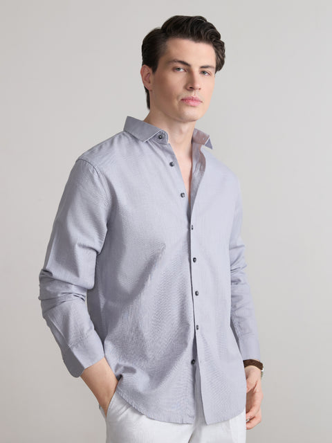 Plain Slub Tailored Fit Shirt