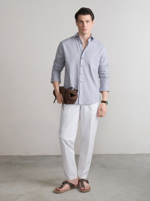 Plain Slub Tailored Fit Shirt