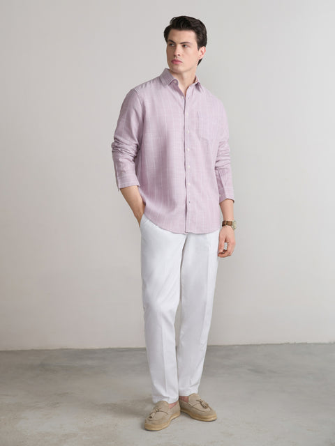 Striped Slub Tailored Fit Shirt