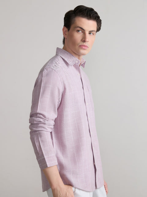 Striped Slub Tailored Fit Shirt