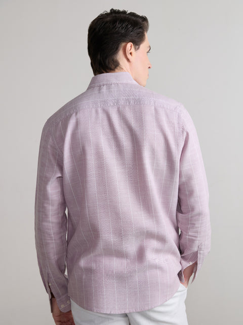 Striped Slub Tailored Fit Shirt