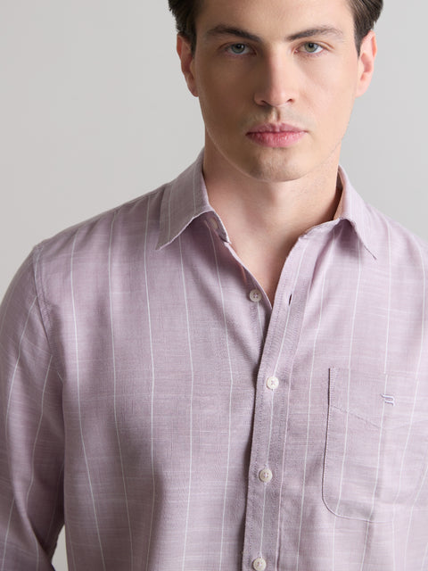 Striped Slub Tailored Fit Shirt