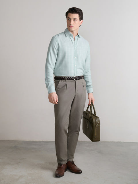 Striped Slub Tailored Fit Shirt
