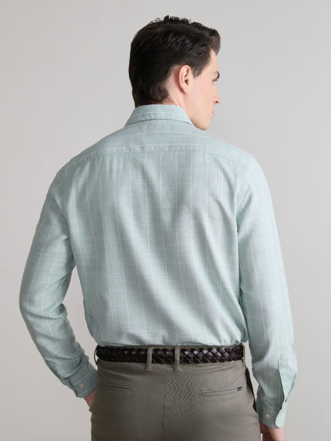 Striped Slub Tailored Fit Shirt