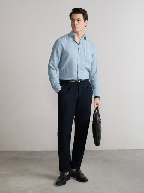 Striped Slub Tailored Fit Shirt