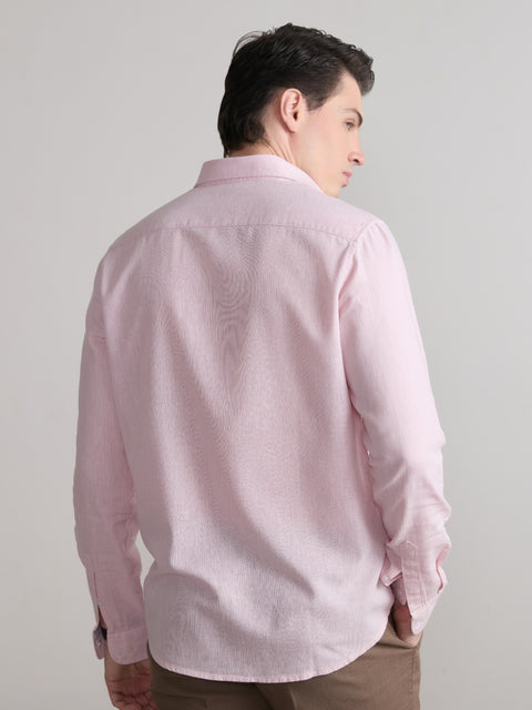 Plain Cotton Blend Shirt