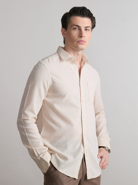 Plain Cotton Blend Shirt