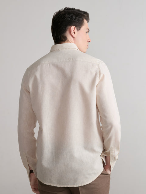Plain Cotton Blend Shirt