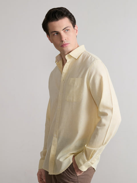 Plain Cotton Blend Shirt