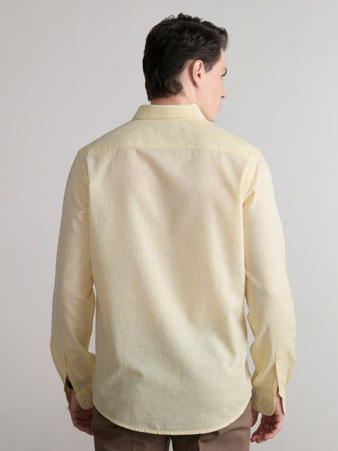 Plain Cotton Blend Shirt