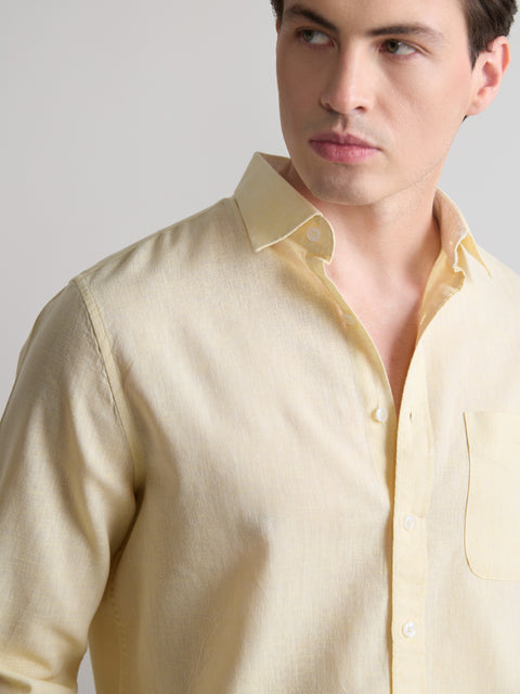 Plain Cotton Blend Shirt