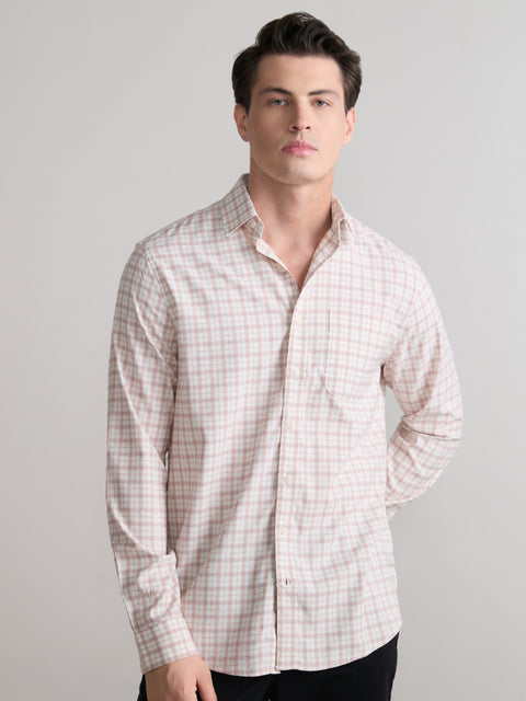 Checked Dobby Tailored Fit Shirt