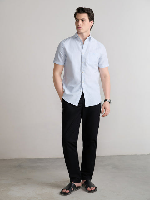 Striped Slub Tailored Fit Shirt